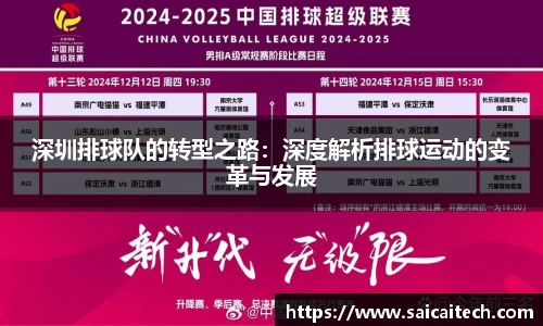 深圳排球队的转型之路：深度解析排球运动的变革与发展